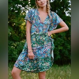 Anthropologie Robin Floral Mini Dress